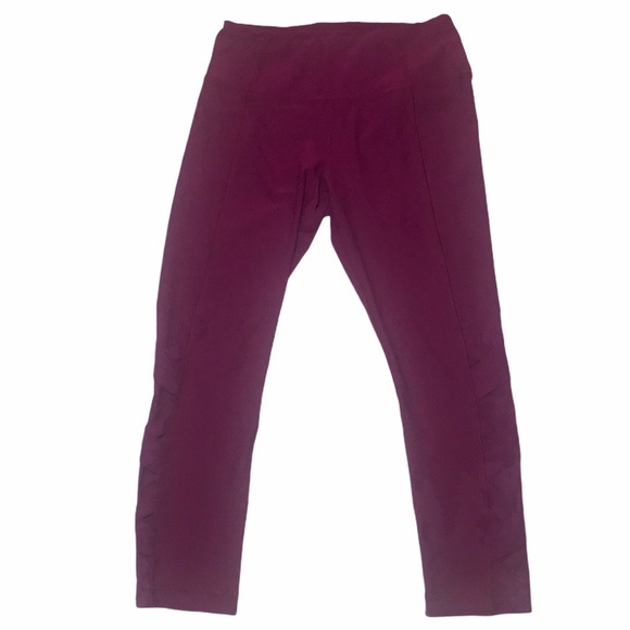 90 Degrees Pink Criss-Cross Mesh Detail Leggings - Picture 3 of 7